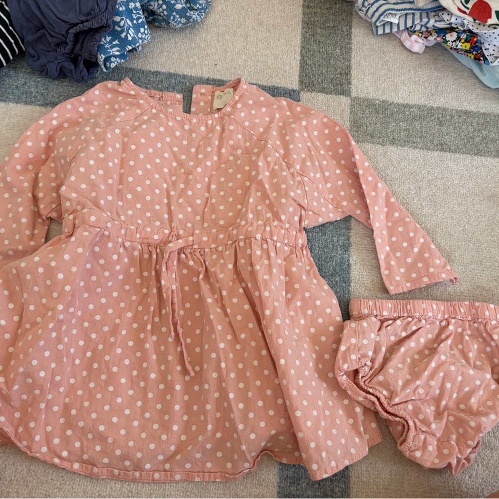 Ettie h dress and bloomer 12-18 months washed never worn